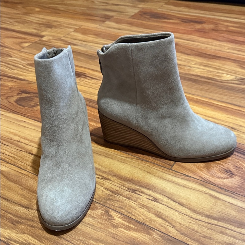 Toms Taupe Ankle Booties
